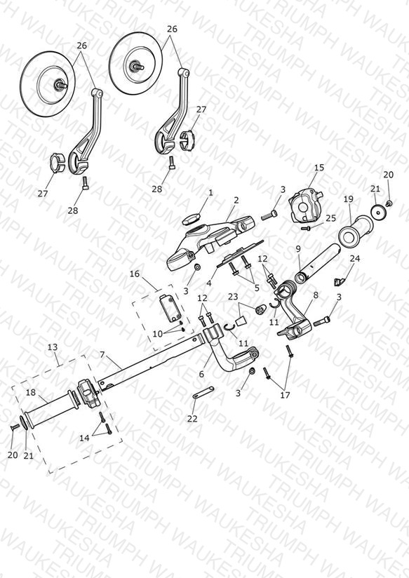 Handlebars, Top Yoke & Mirrors