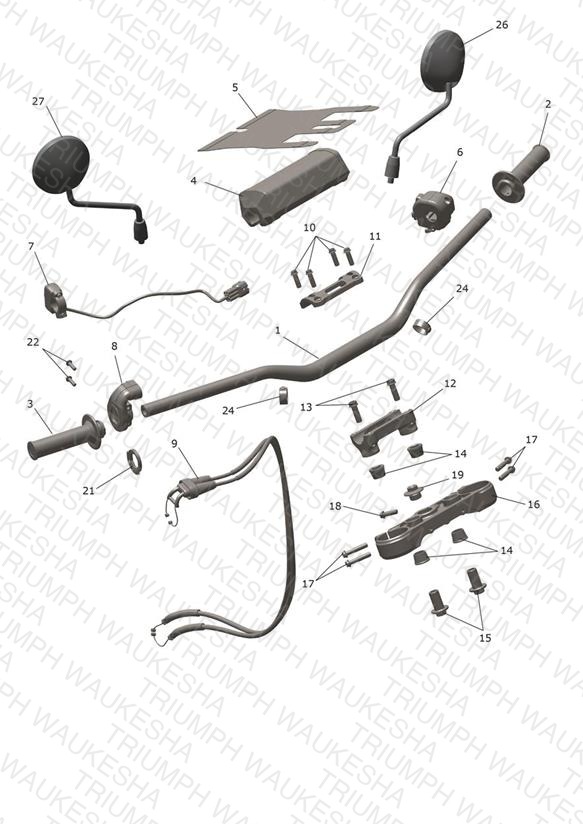 Handlebars, Upper Yoke & Mirrors