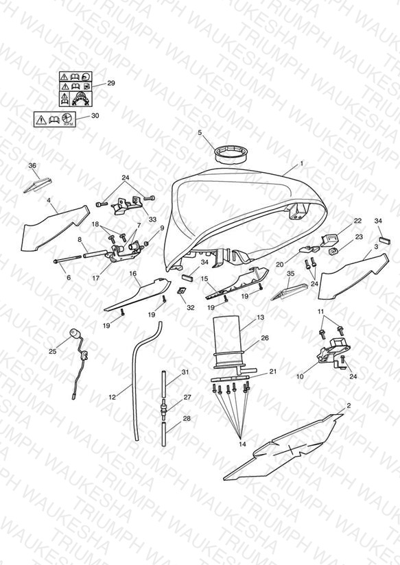 Fuel Tank & Fittings - 340148> (Non ABS) 340227> (ABS Version)