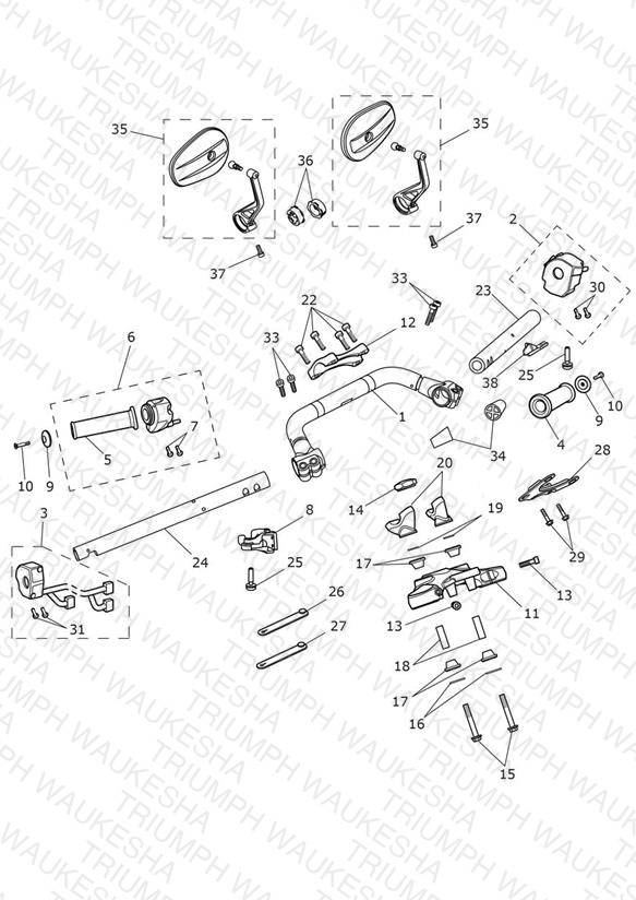 Handlebars, Top Yoke & Mirrors