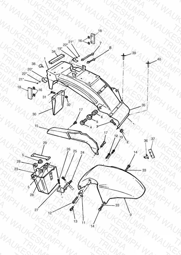 Mudguards/Chainguard/Battery Box Sprint/Sprint Sport