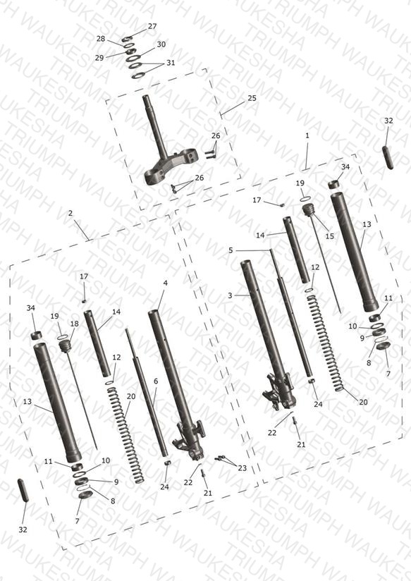 Front Forks & Lower Yoke Assy