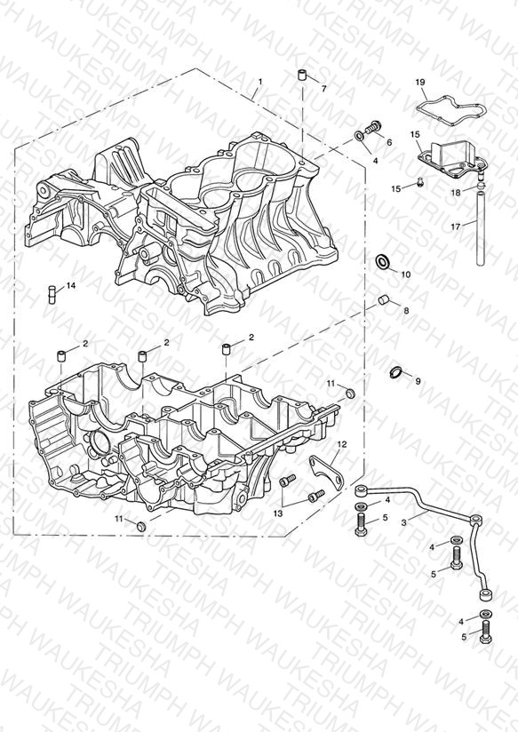 Crankcase & Fittings Eng No 228631 >