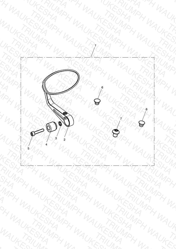 Bar End Mirror Kit, Clear Anodised