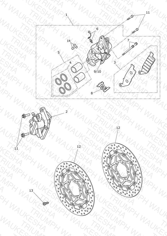 Front Brake Caliper & Discs