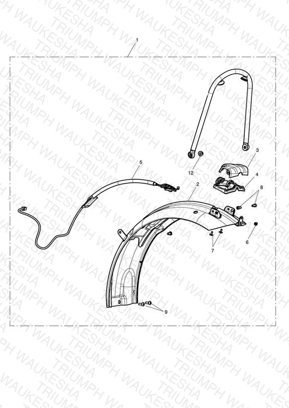 Rear Mudguard, Short, Kit - US Only