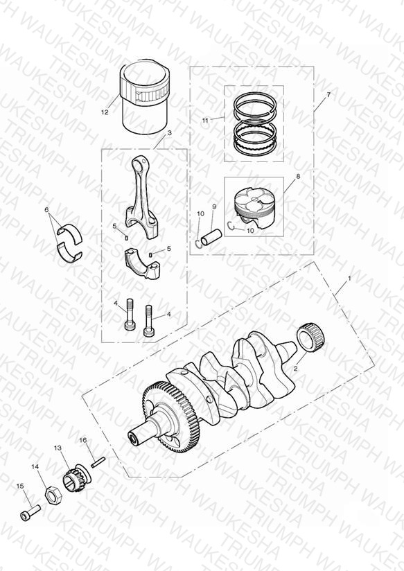 Crankshaft, Connecting Rods, Pistons & Liners