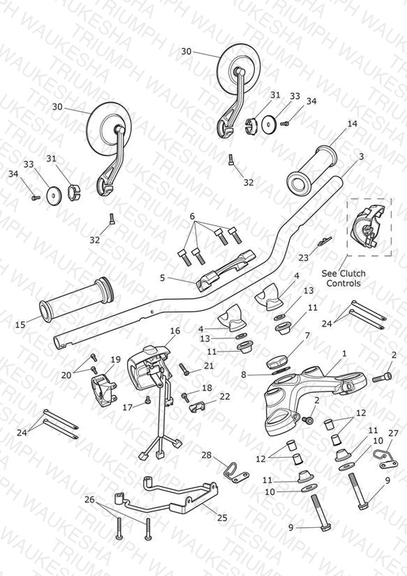 Handlebars, Top Yoke & Mirrors
