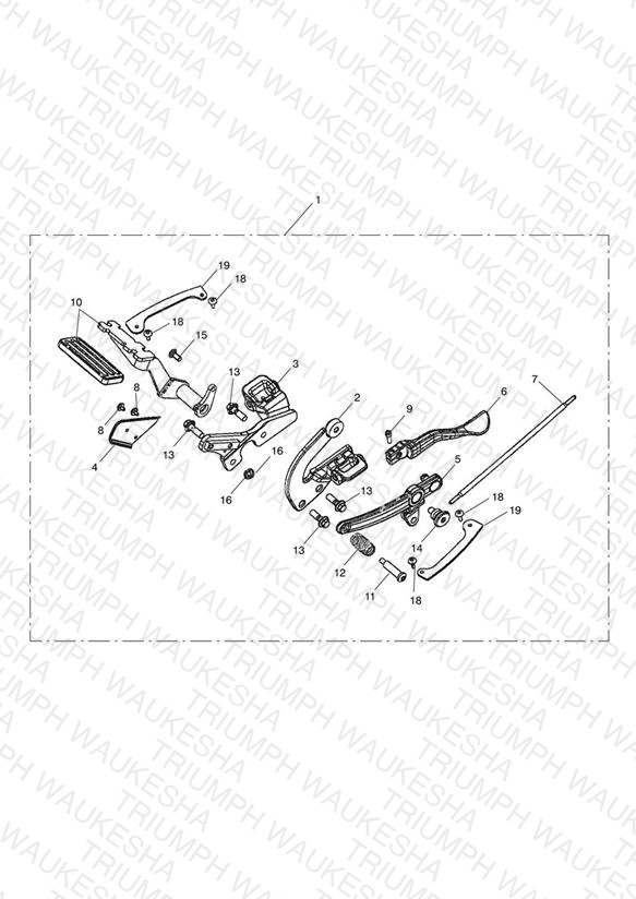 Footboard Control & Mtg Kit, Rider