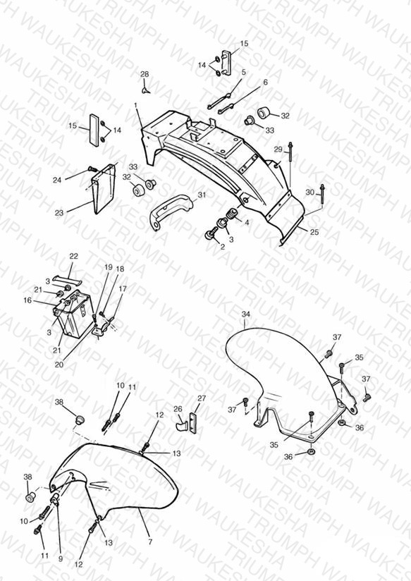 Mudguards/Chainguard/Battery Box Sprint Executive