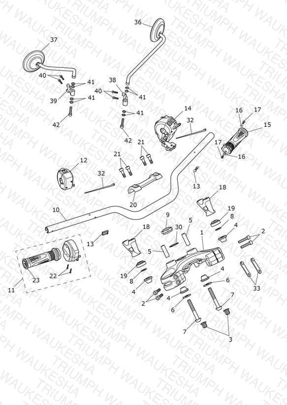 Handlebars, Top Yoke & Mirrors