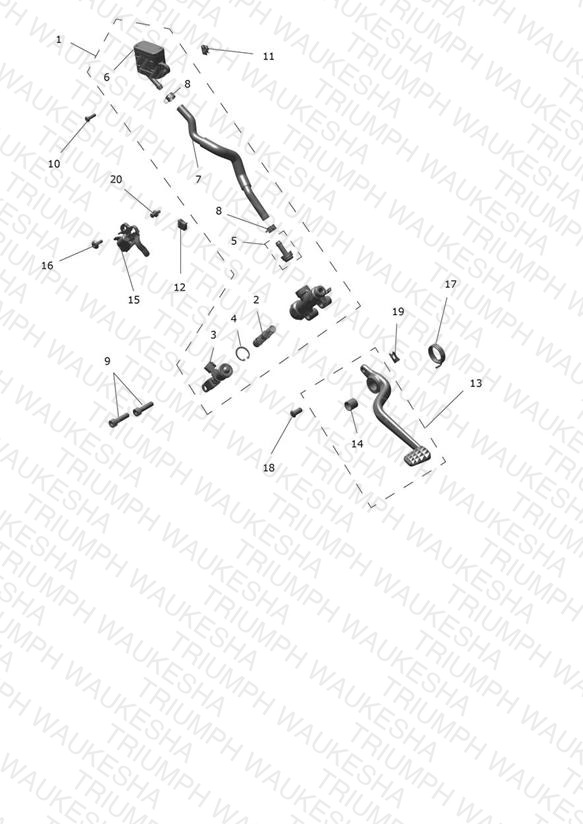Rear Brake Master Cylinder, Reservoir & Pedal
