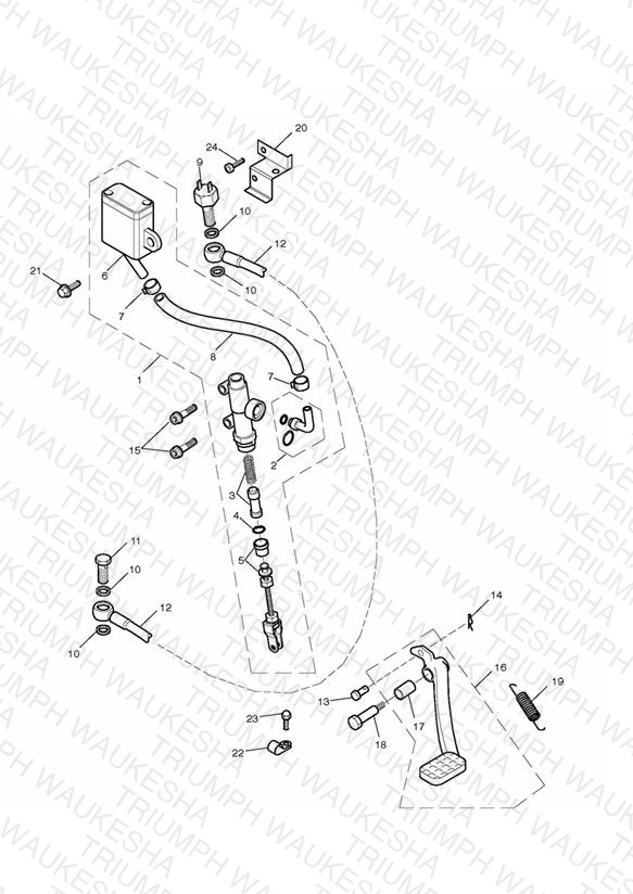 Rear Brake Master Cylinder, Reservoir & Pedal