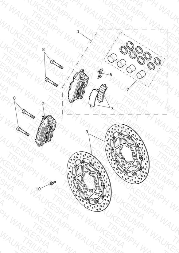Front Brake Caliper & Discs