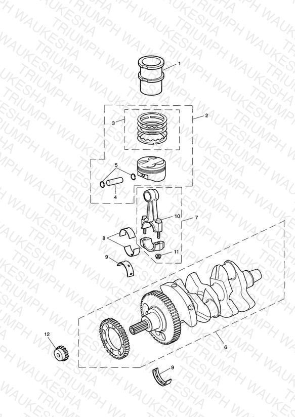 Crankshaft, Connecting Rods, Pistons & Liners