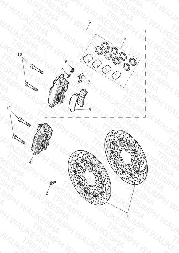 Front Brake Caliper & Discs