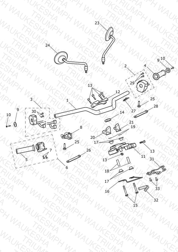 Handlebars, Top Yoke & Mirrors