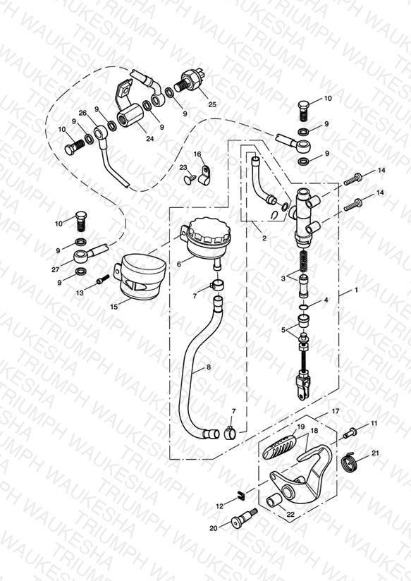 Rear Brake Master Cylinder, Reservoir & Pedal > 469050