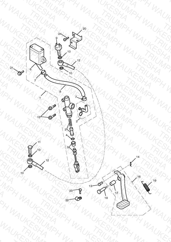 Rear Brake Master Cylinder, Reservoir & Pedal