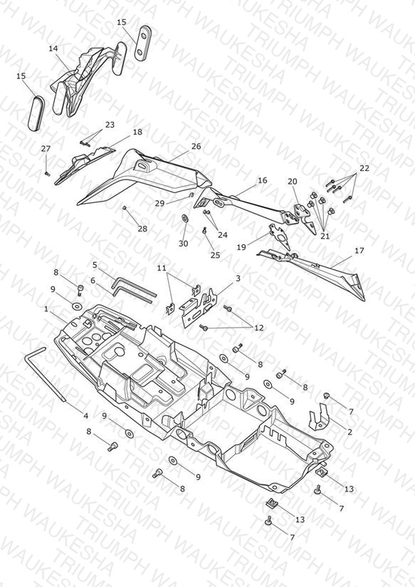 Rear Mudguard & No Plate Brkt
