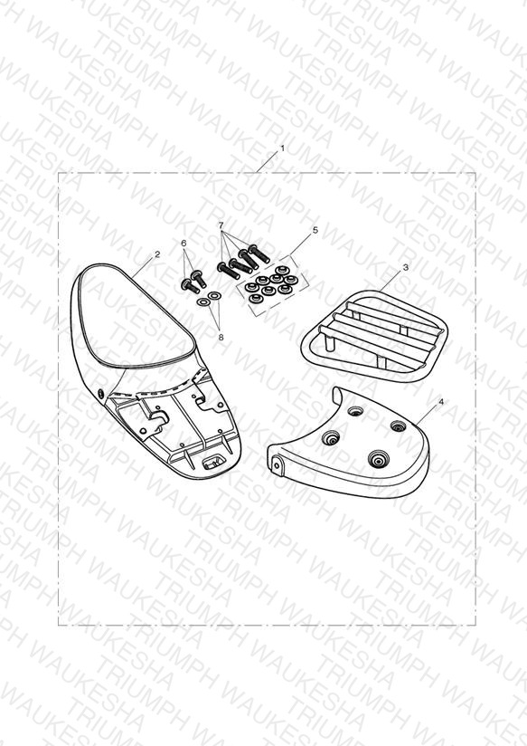 Single Seat & Rack Kit, White Piping