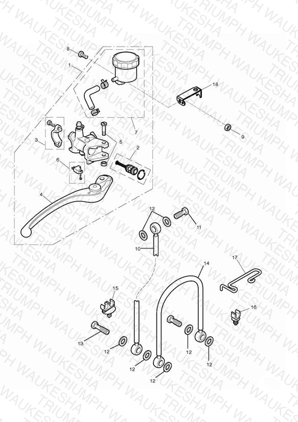 Front Brake Master Cylinder & Hoses - Excluding 675R