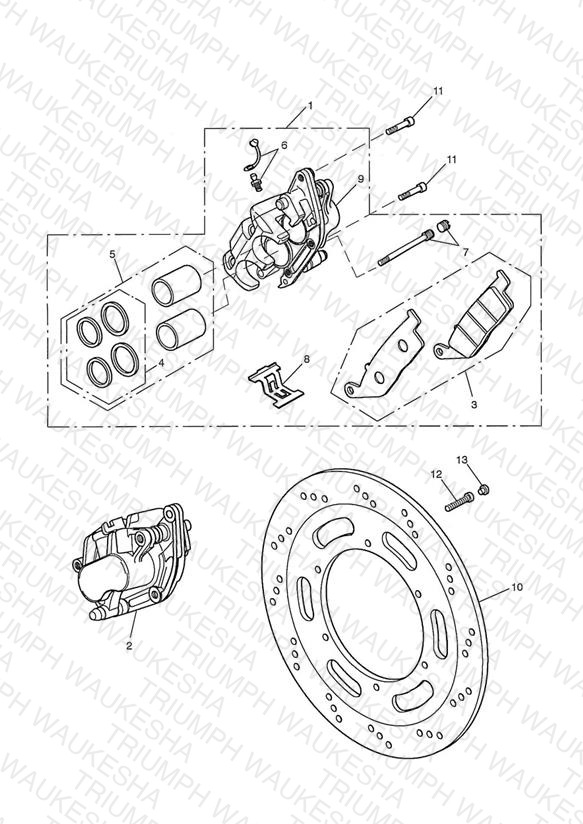 Front Brake Caliper and Disc