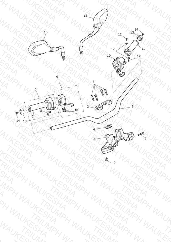 Handlebars, Top Yoke & Mirrors