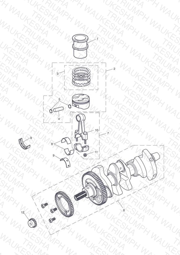 Crankshaft, Connecting Rods, Pistons & Liners