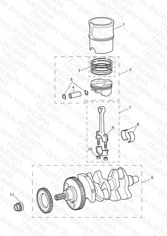 Crankshaft, Connecting Rods, Pistons & Liners