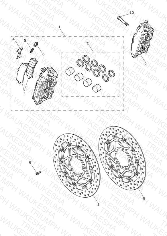 Front Brake Caliper & Discs