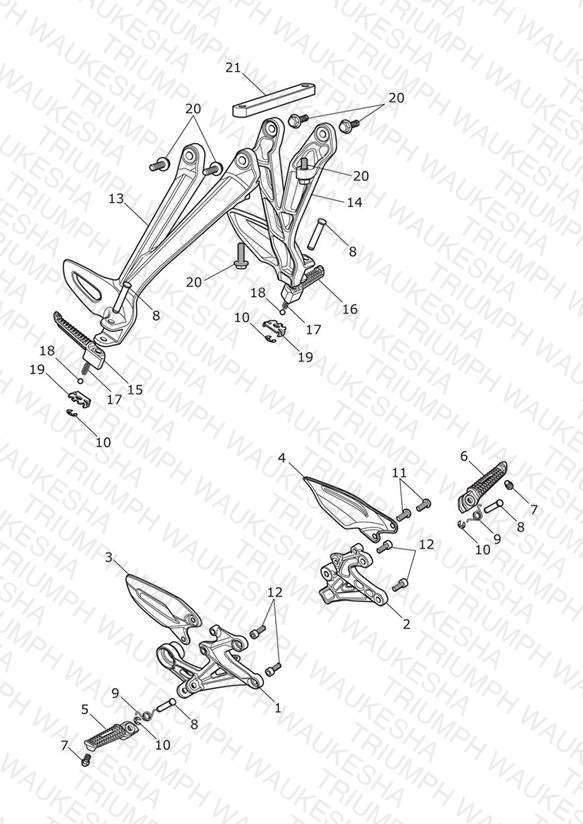 Footrests & Mountings (inc Street Triple Rx - JP Only)