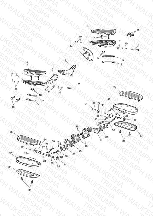 Footrests & Mountings - Special Edition Only