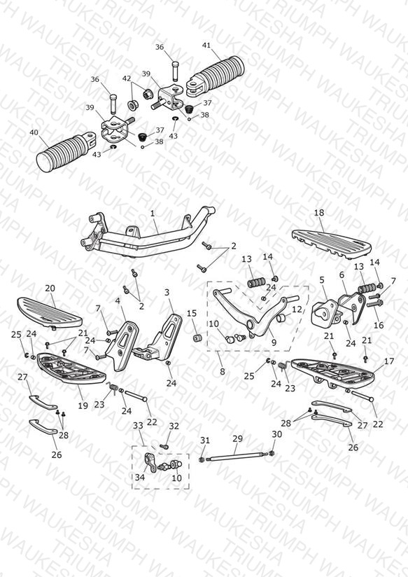 Footrests & Mountings 611135 > (inc 611105)