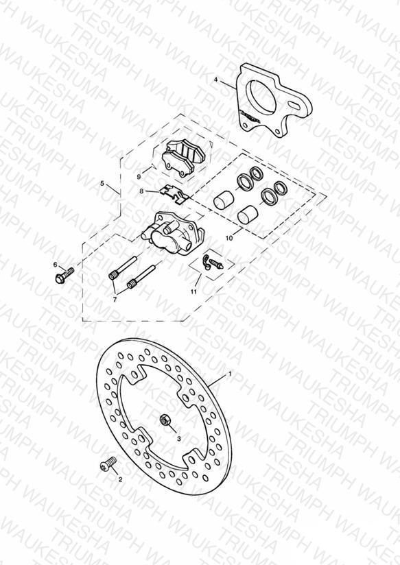 Rear Brake Disc and Caliper Single sided swingarm