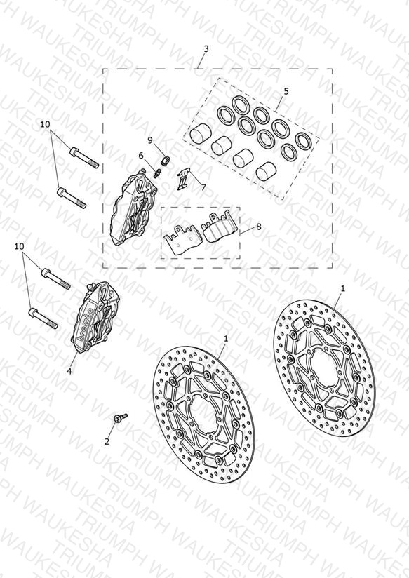 Front Brake Caliper & Discs