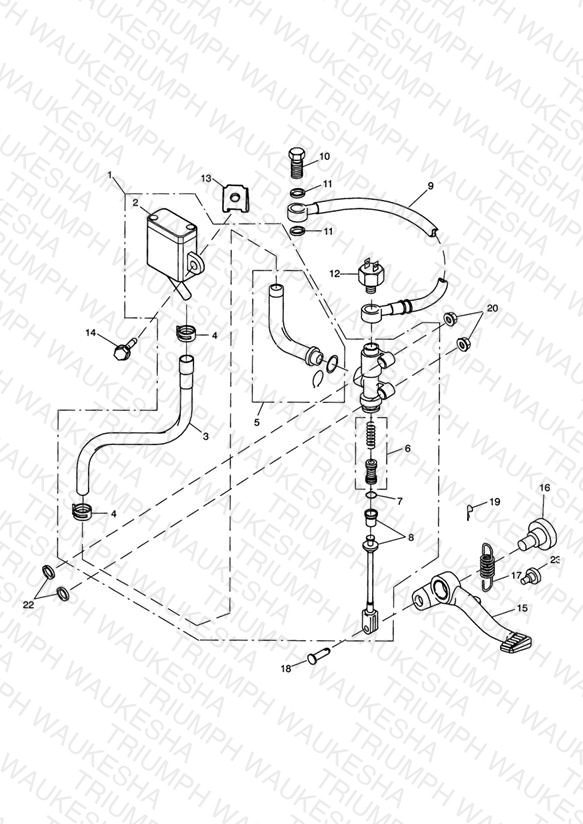 Rear Brake Master Cylinder, Reservoir & Pedal