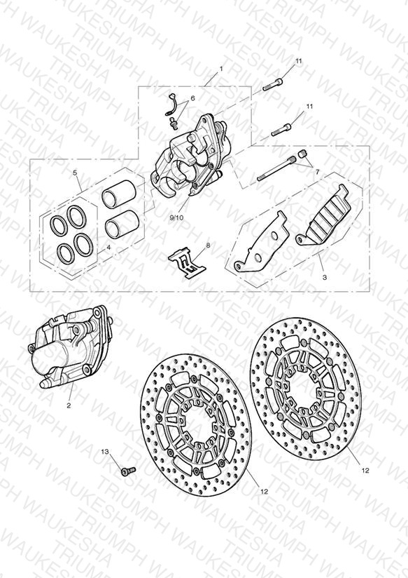 Front Brake Caliper & Discs