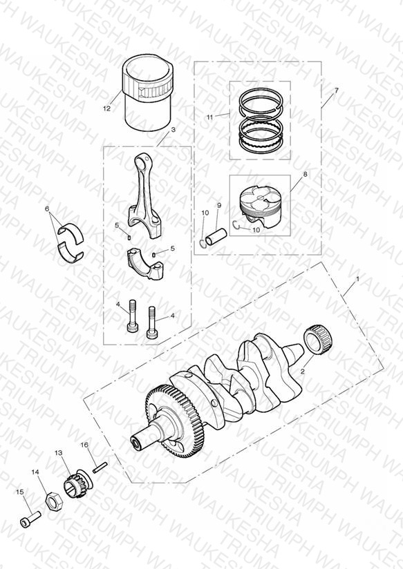 Crankshaft, Connecting Rods, Pistons & Liners