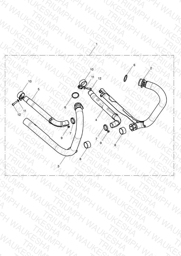Exhaust Header, Pair, Black
