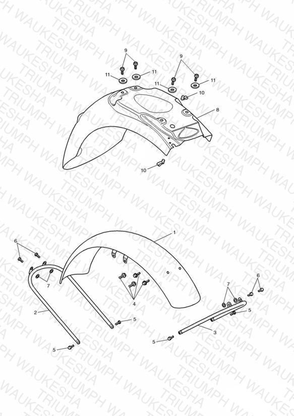 Mudguards- >284652-F2 Black; >284690-F2 Silver; >284984-F2 All Other Col. & >279278-F4 All Colours