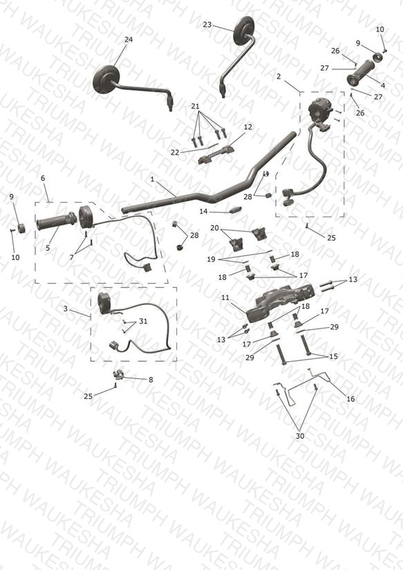 Handlebars, Top Yoke & Mirrors