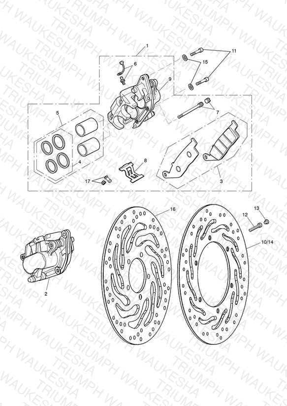 Front Brake Caliper & Discs