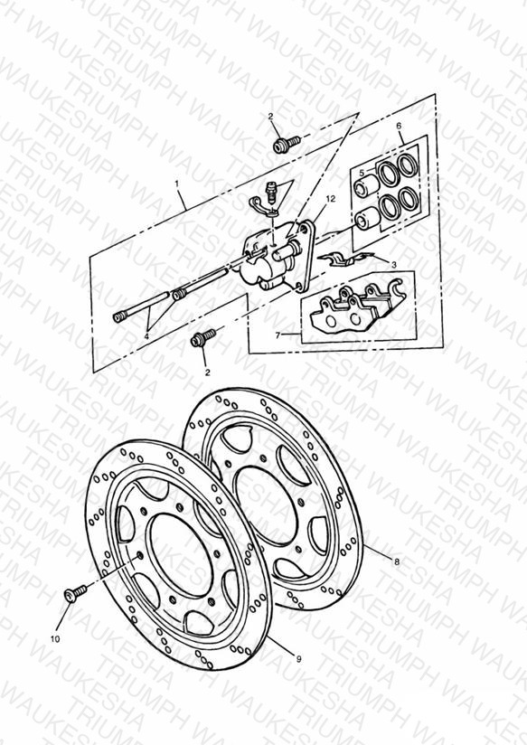Front Brake Caliper and Disc