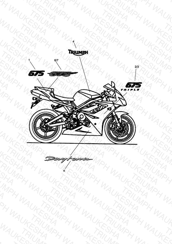 Bodywork - Decals; > 404742 - White Bikes, >429246 - Red Bikes & >429652 - Black Bikes