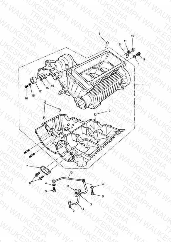 Crankcase & Fittings - 3 Cylinder
