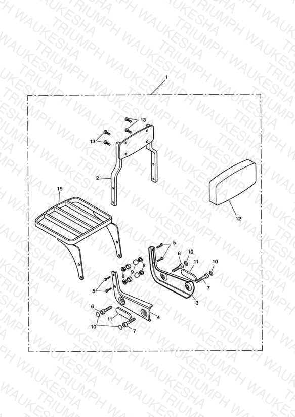 Passenger Backrest Std + Luggage Rack Kit