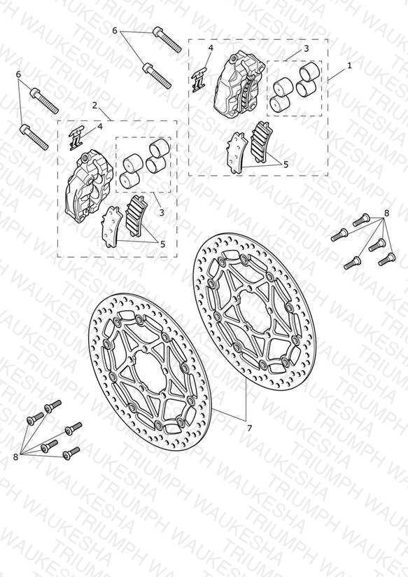 Front Brake Caliper & Discs