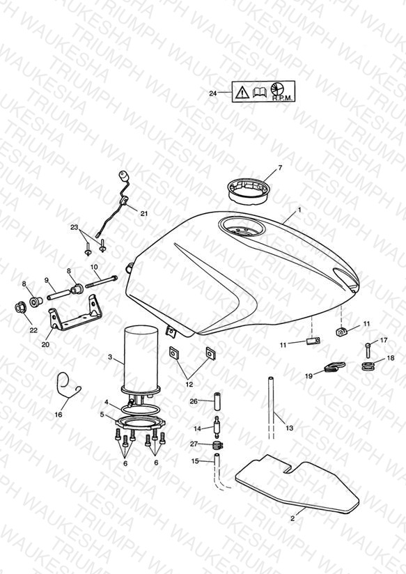 Fuel Tank/Fuel Pump/Fittings 305060> Jet Blk/Neon Blue; 305223> Roulette Green; 305252> Fusion White