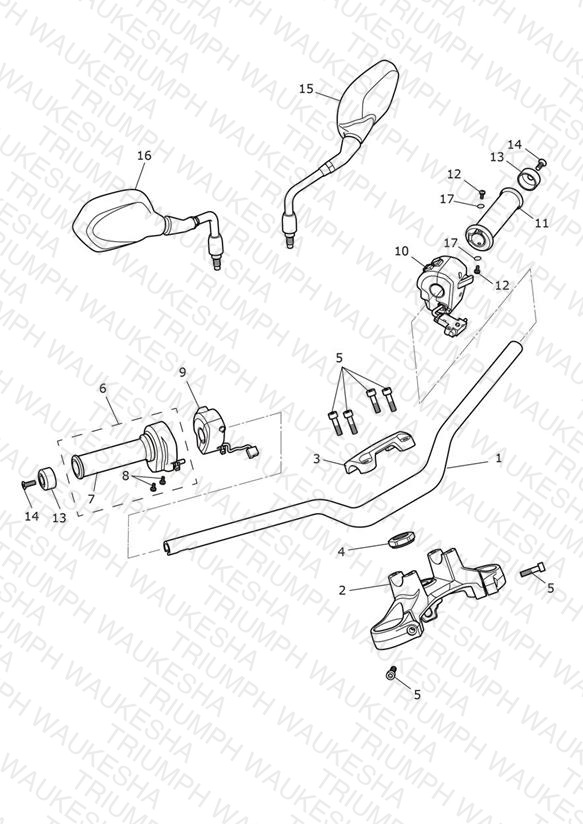 Handlebars, Top Yoke & Mirrors